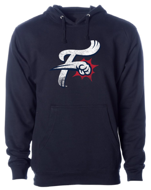 108 Stitches Reading Fightin Phils Vintage Navy Distressed F-Fist Hoodie