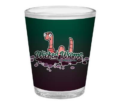 Wicked Worms of Worcester Shot Glass