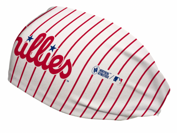 Vertical Athletics Phillies Cooling Headband Wordmark Pinstripe