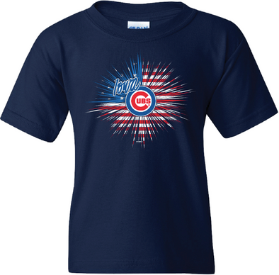 Iowa Cubs Youth Fireworks Tee-Navy
