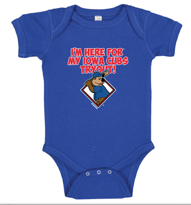 Infant Iowa Cubs Tryout Onesie -Royal Blue