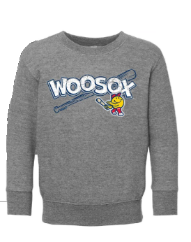 Heather Gray Zippo WooSox Smiley Toddler Crewneck