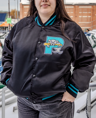 Retro Teal Satin Jacket