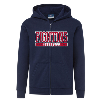Fightins Baseball youth zip up hood MV Sport