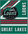 Great Lakes Loons Logo Brands Raschel Throw Blanket
