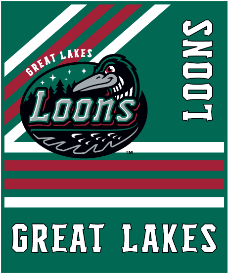 Great Lakes Loons Logo Brands Raschel Throw Blanket