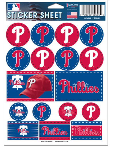 Philadelphia Phillies Vinyl Sticker Sheet 5" x 7"