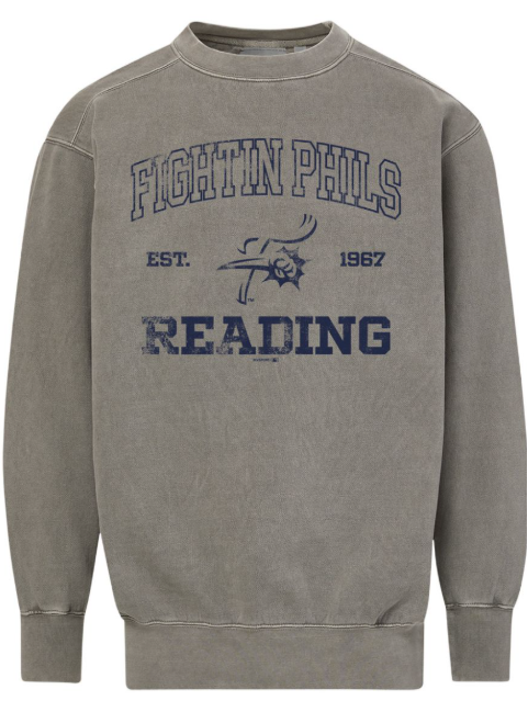 MV Sport Dark Gray Reading Fightin Phils Crewneck