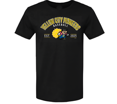 Amarillo Sod Poodles Yellow City Pigweeds Black Apple Pie Tee