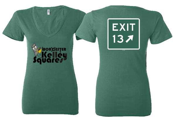 Worcester Kelley Squares Women's Green Exit Sign
