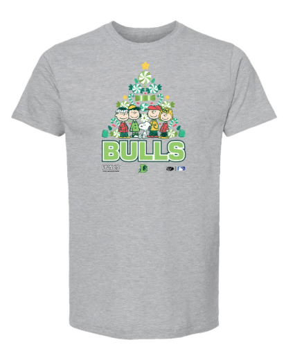 Durham Bulls Peanuts Christmas Tree Tee
