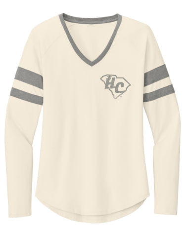 Women's LS Striped Sleeve Tee