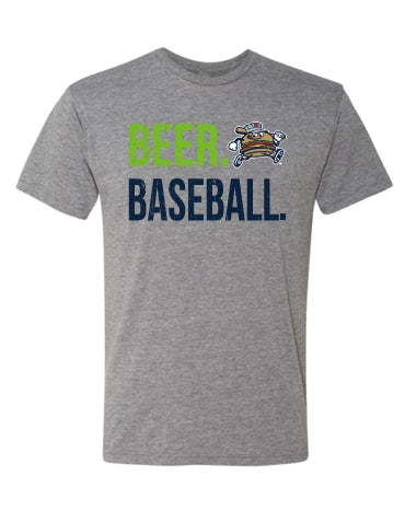 Men's Grey Beer & Baseball Tee