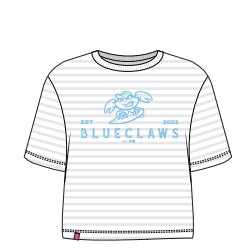 Jersey Shore BlueClaws Lusso Brand Ladies Natalia Striped Boxy Tee