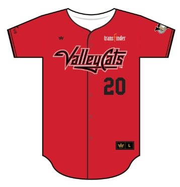 ValleyCats Red Full Button-Down Jersey