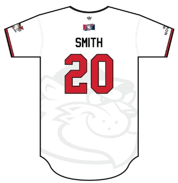 ValleyCats White Full Button Jersey