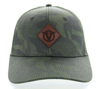 Camo V Leather Swatch Snapback Cap