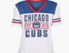 Women's New Era Chicago Cubs V-Neck Tee- White