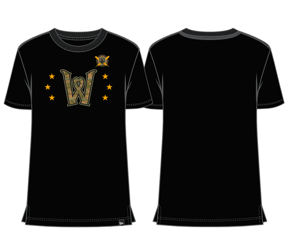 Worcester Red Sox Women's Black Military Heart W Tee