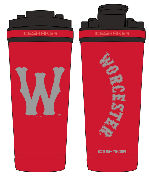 Worcester Red Sox 26 OZ Red Engraved Shaker