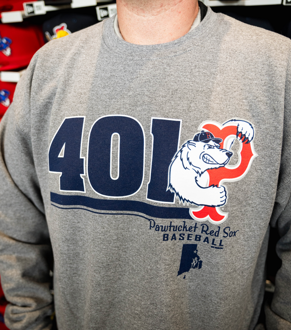 Pawtucket Red Sox 401 Grey Crewneck