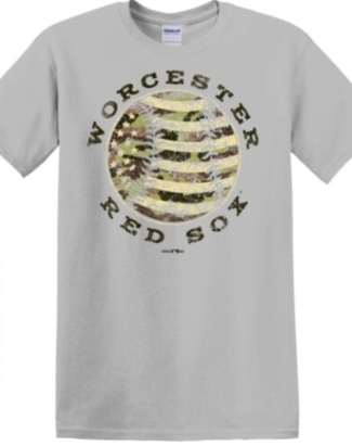 Worcester Red Sox Grey Camo Flag Baseball Tee