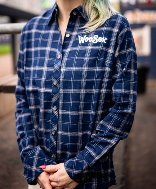 Worcester Red Sox Women's Blue WooSox Flannel Shirt