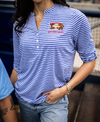 Pawtucket Hot Wieners Women's Blue Nailhead Stripe Polo