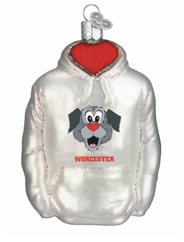 Worcester Red Sox Woofster Glass Hoodie Ornament