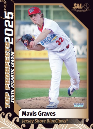 Jersey Shore BlueClaws 2025 SAL 25 Top Prospect Card Set