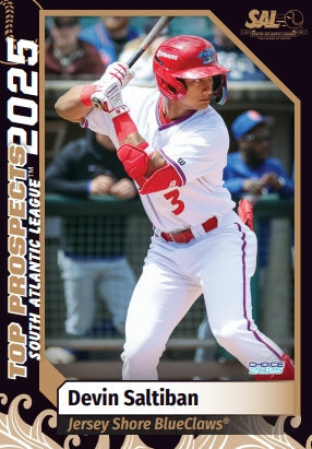 Jersey Shore BlueClaws 2025 SAL 25 Top Prospect Card Set