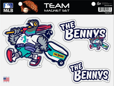 Jersey Shore BlueClaws TNC The Bennys 3 Piece Magnet Set