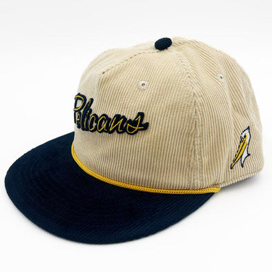 Myrtle Beach Pelicans Official League Tan Script Corduroy Adjustable Cap