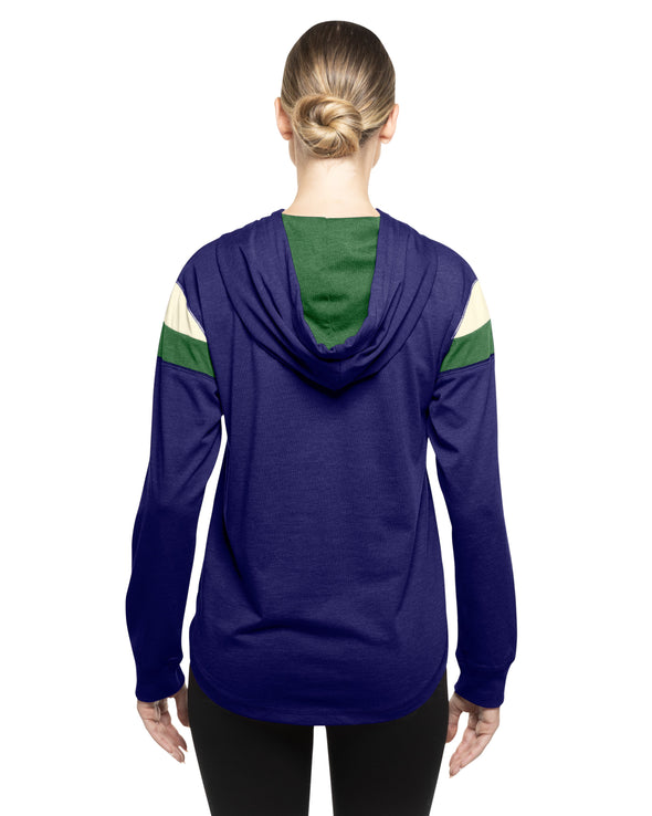 Hartford Yard Goats New Era Women's Shoulder Stripe Hoodie