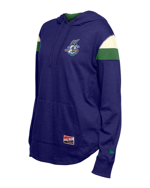 Hartford Yard Goats New Era Women's Shoulder Stripe Hoodie