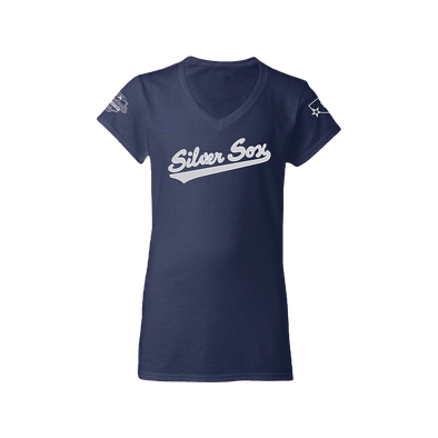 Reno Aces Silver Sox Ladies V-neck Tee