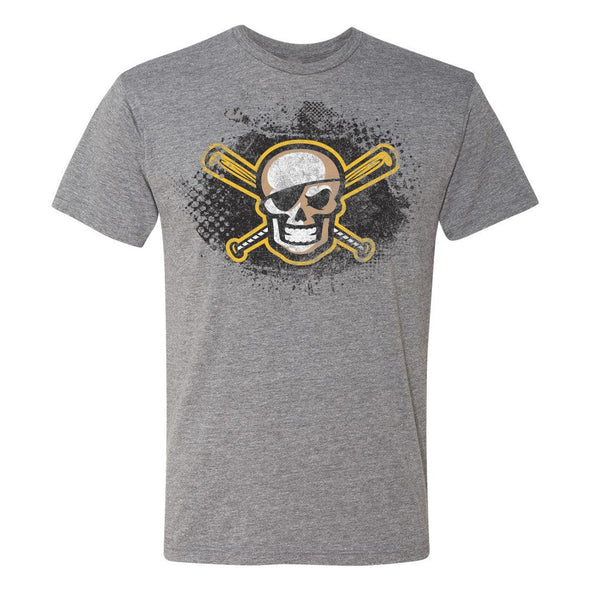 Bradenton Marauders Grunge Skull and Cross Bat Tee