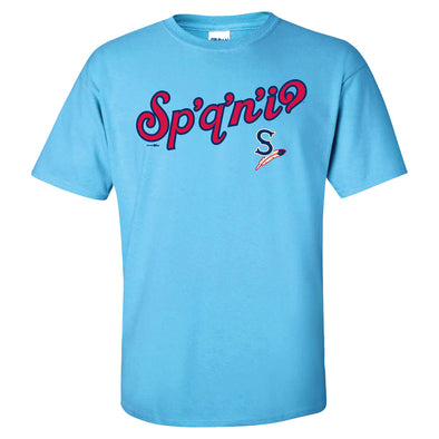 Spokane Indians Sky Salish Wording Tee