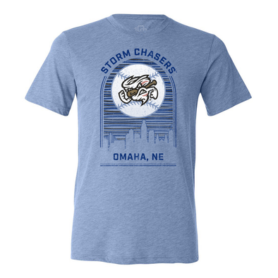 Omaha Storm Chasers 108 Stitches Men's Skyline Light Blue Tee