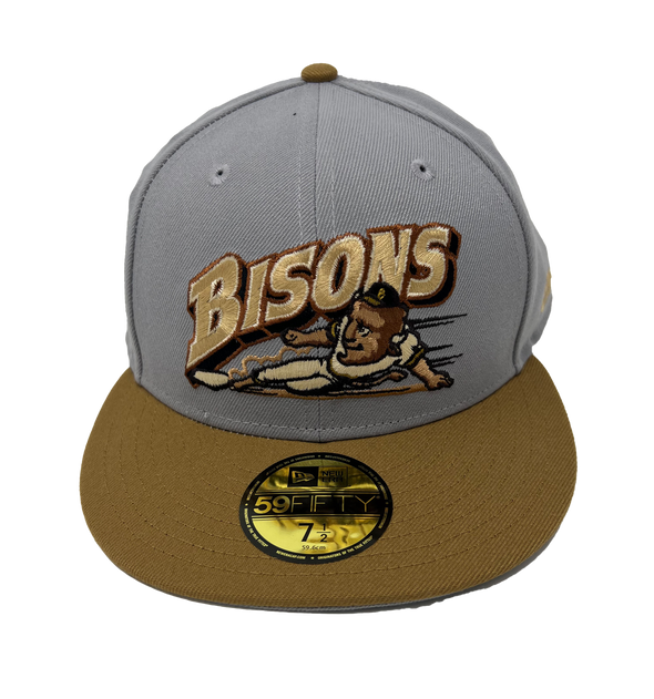 Buffalo Bisons Retro Slide Gray Wheat 5950 Cap