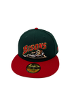 Buffalo Bisons Retro Slide Green Red 5950 Cap