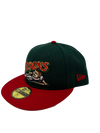 Buffalo Bisons Retro Slide Green Red 5950 Cap