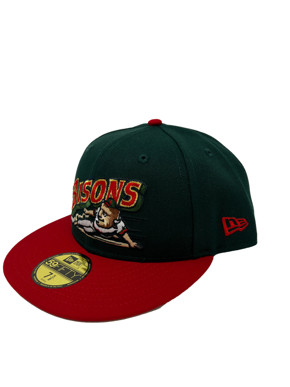 Buffalo Bisons Retro Slide Green Red 5950 Cap