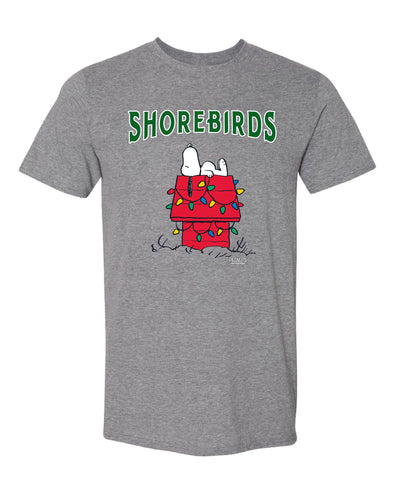 Delmarva Shorebirds OT Sports Peanuts Snoopy Holiday T-Shirt (Grey)