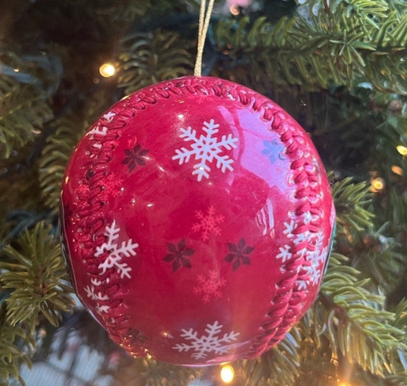 Great Lakes Loons Red Snowflake Ornament
