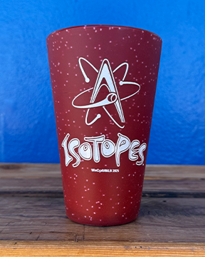 Albuquerque Isotopes Drinkware-Red Silicone Pint