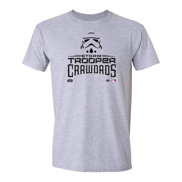 Hickory Crawdads Star Wars Stormtrooper Gray Tee Shirt
