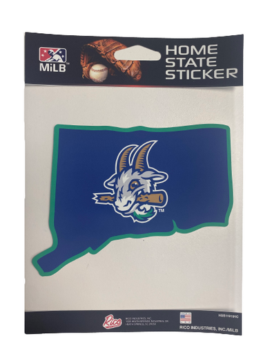 Hartford Yard Goats State Sticker With Goat Head Logo