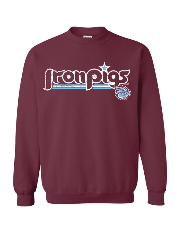 Lehigh Valley IronPigs Retro Stripes Crewneck Sweatshirt