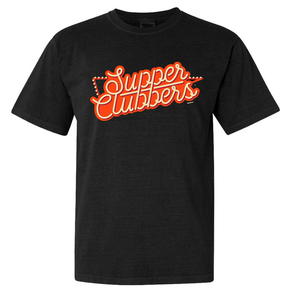 Wisconsin Supper Clubbers Black Script T-Shirt